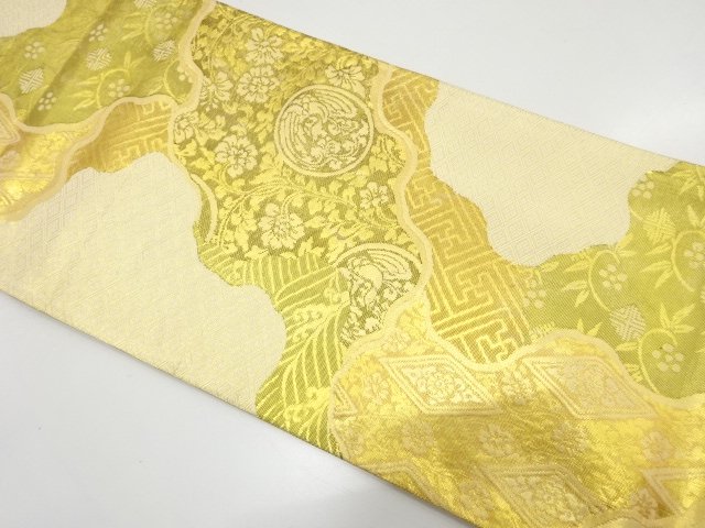 JAPANESE KIMONO / SAGA NISHIKI: PHOENIX / CLASSICAL PATTERNS WOVEN MIC